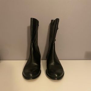 Corso Como black leather mid calf boots NWOT